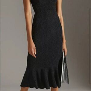 Anthropologie Hutch Black Halter Corset Midi Dress NWT Size L Rockabilly Pin-Up